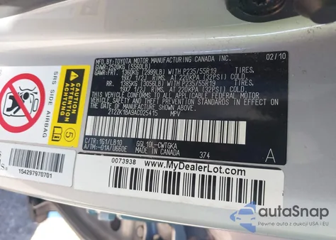 2010 Lexus Rx 350 z USA, uszkodzony, nr VIN 2T2ZK1BA9AC025415